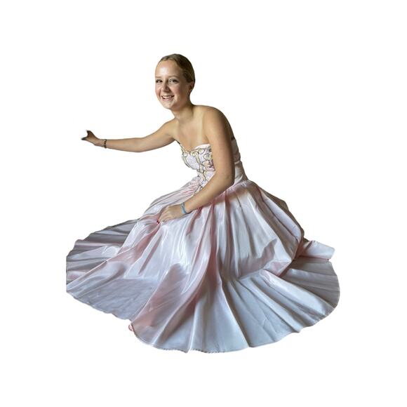 Vintage Zum Zum Pink Strapless sequin beaded Prom Dress size small - Picture 17 of 17